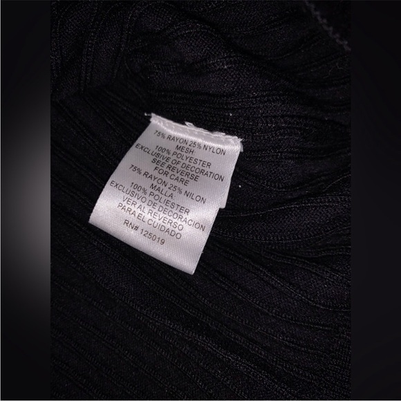 🔥NWOT Saks 5th Avenue - Joseph A Black Mock Neck Sweater w Sequin Sleeves - XL - Picture 12 of 12